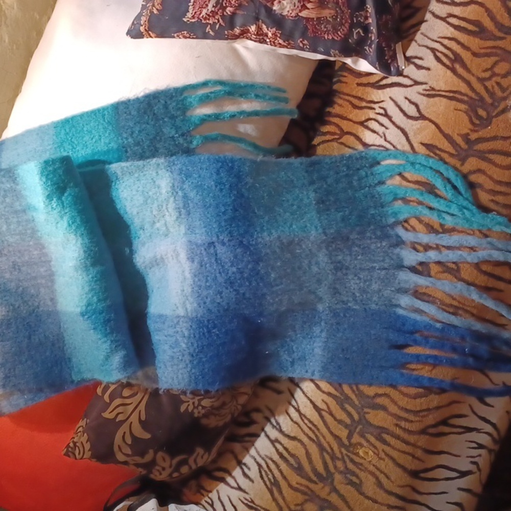 boho Bright Blues Blanket Scarf